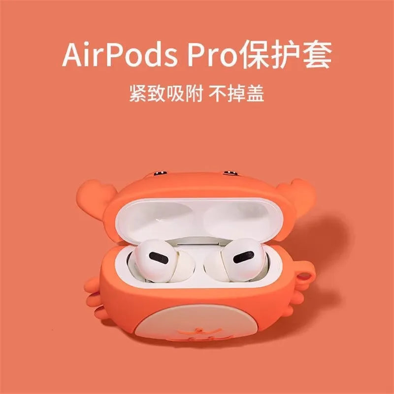 Cute Crab Silicone Earphone Case for AirPods | Fun & Protective Cover