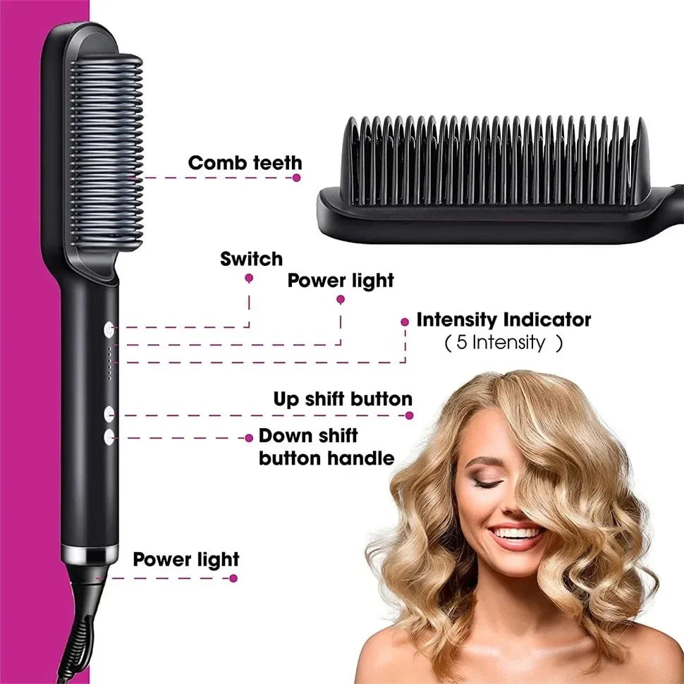 Adjustable Heat Hair Straightener Comb | Fast and Safe Styling