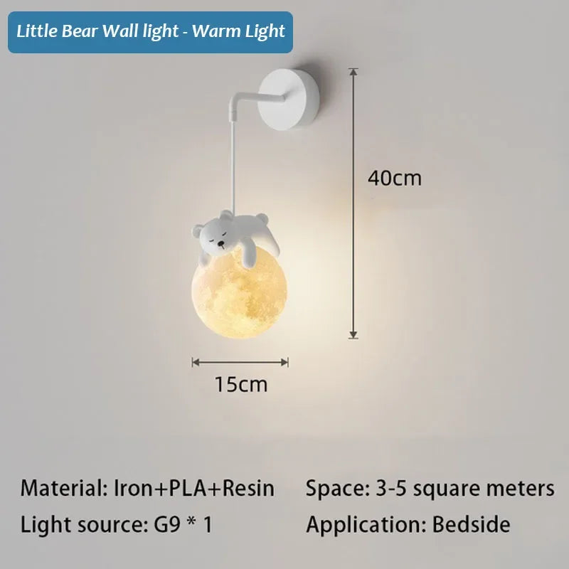 Cartoon Polar Bear LED Sconce Light | Fun Bedroom Decor