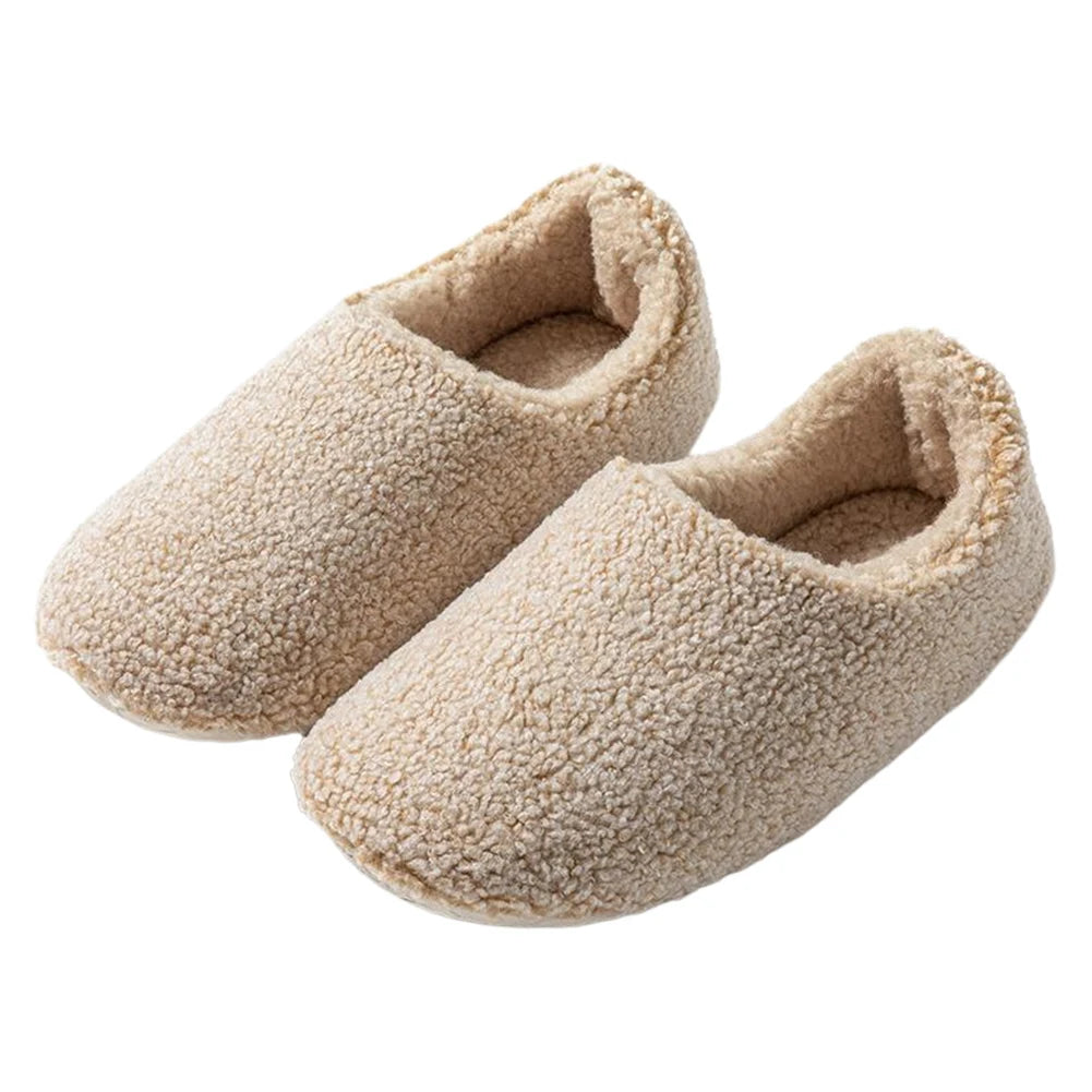 Cozy Women Plush Closed-Back Slippers | Warm Comfortable Indoor Shoes