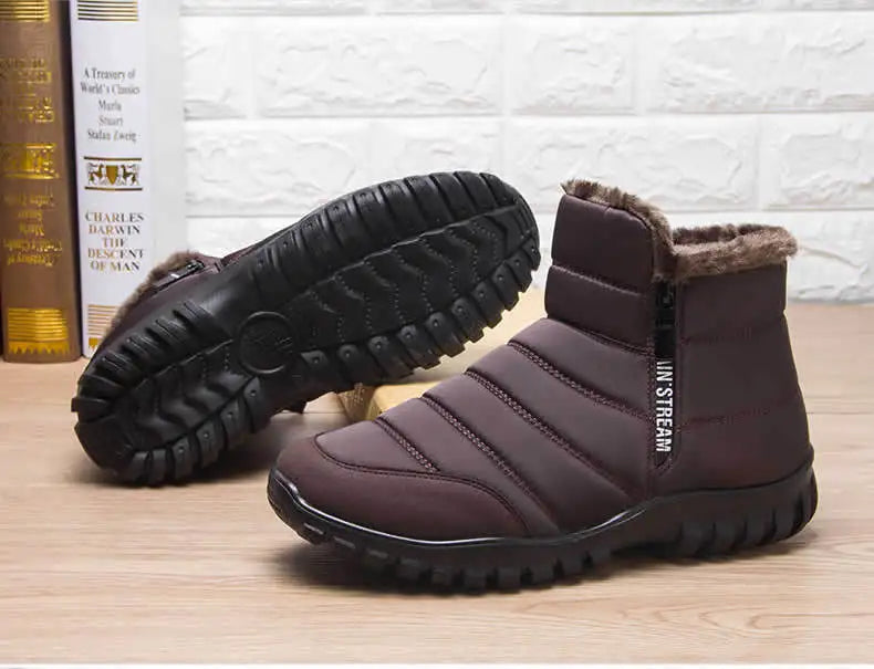 Men's Warm Cotton Snow Boots | Waterproof Ankle Winter Boots