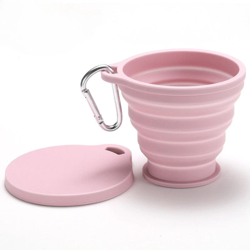 180ml Collapsible Silicone Cup with Lid | Foldable Travel Mug