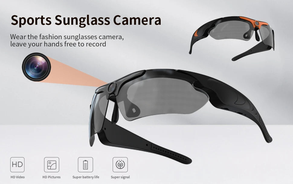 Smart Glasses with HD Camera | Outdoor Sports Recorder Goggles