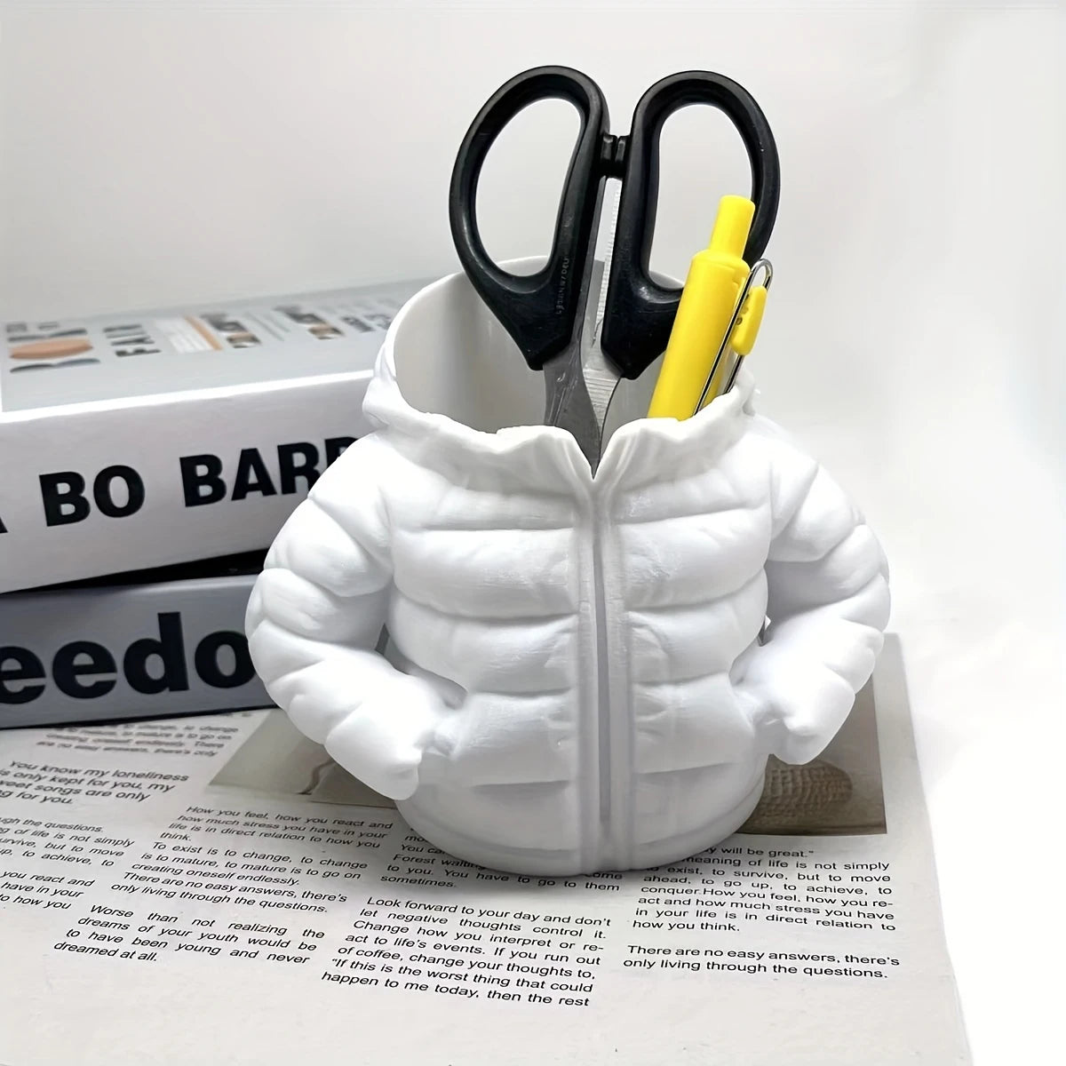 Creative Down Jacket-Shaped Pen Holder | Unique Desktop Organizer
