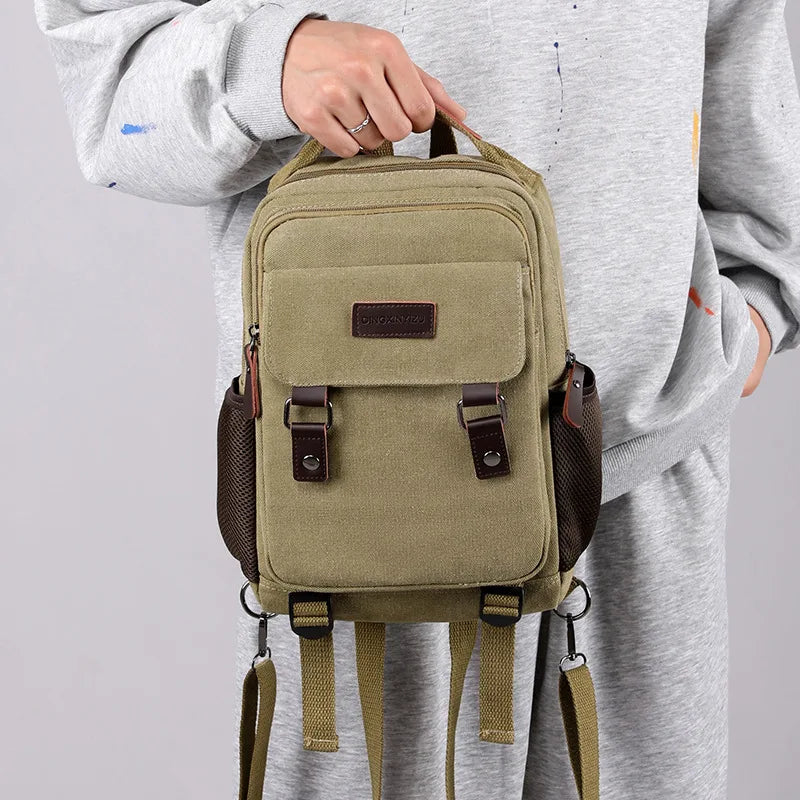 Multifunctional Canvas Chest Bag | Sleek Travel Companion