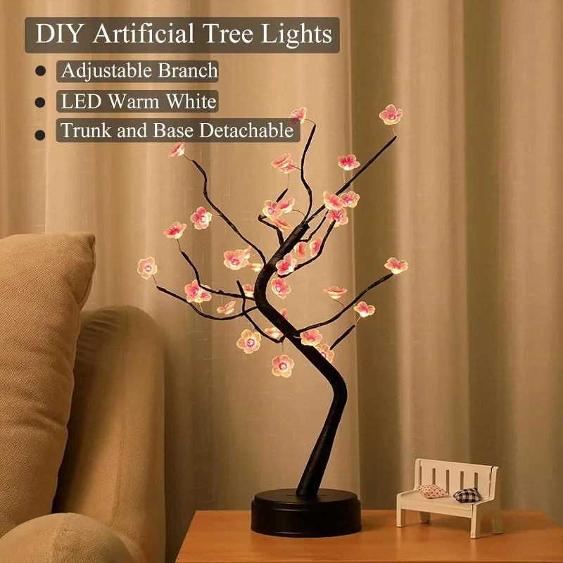 Cherry Blossom Tree LED Night Light | Elegant Table Decor