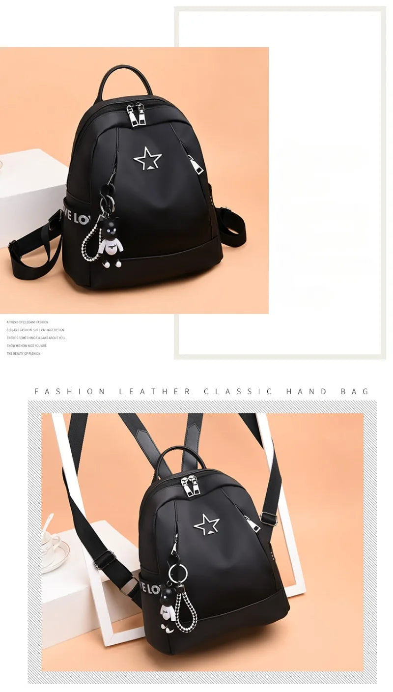 Large Capacity Women's Nylon Backpack | Stylish Casual Shoulder Bag