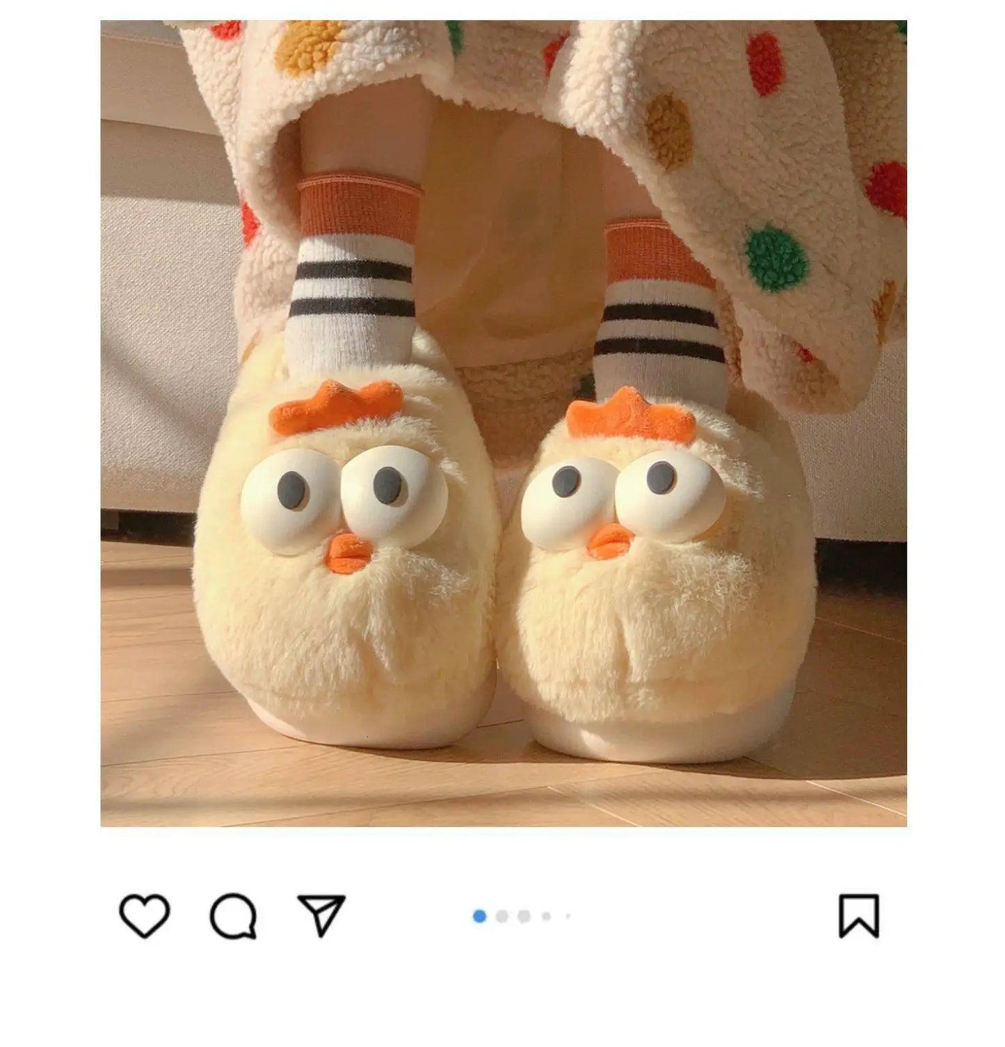 Women's Cute Cartoon Chicken Plush Slippers | Cozy Indoor Shoes