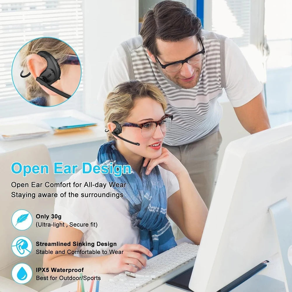Bluetooth 5.3 Waterproof Open Ear Sports Headphones | Wireless Comfort