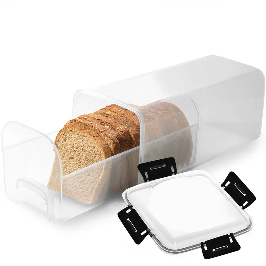 Airtight Bread Loaf Container | Clear Bread Box for Freshness