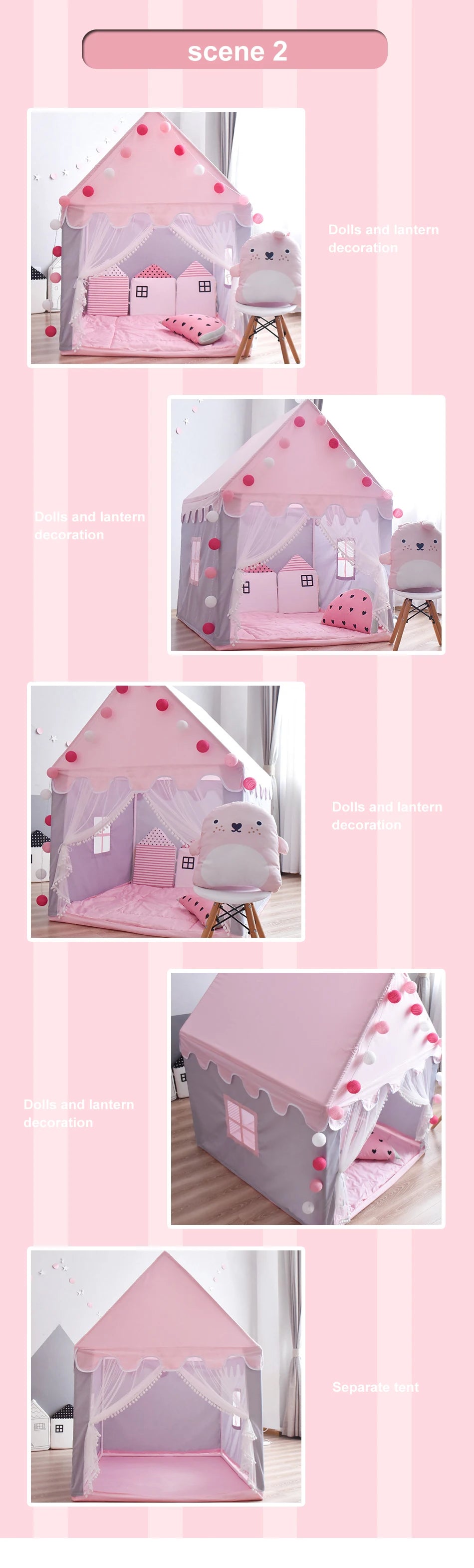 Large Children Toy Tent | Fun Folding Kids Wigwam Playhouse