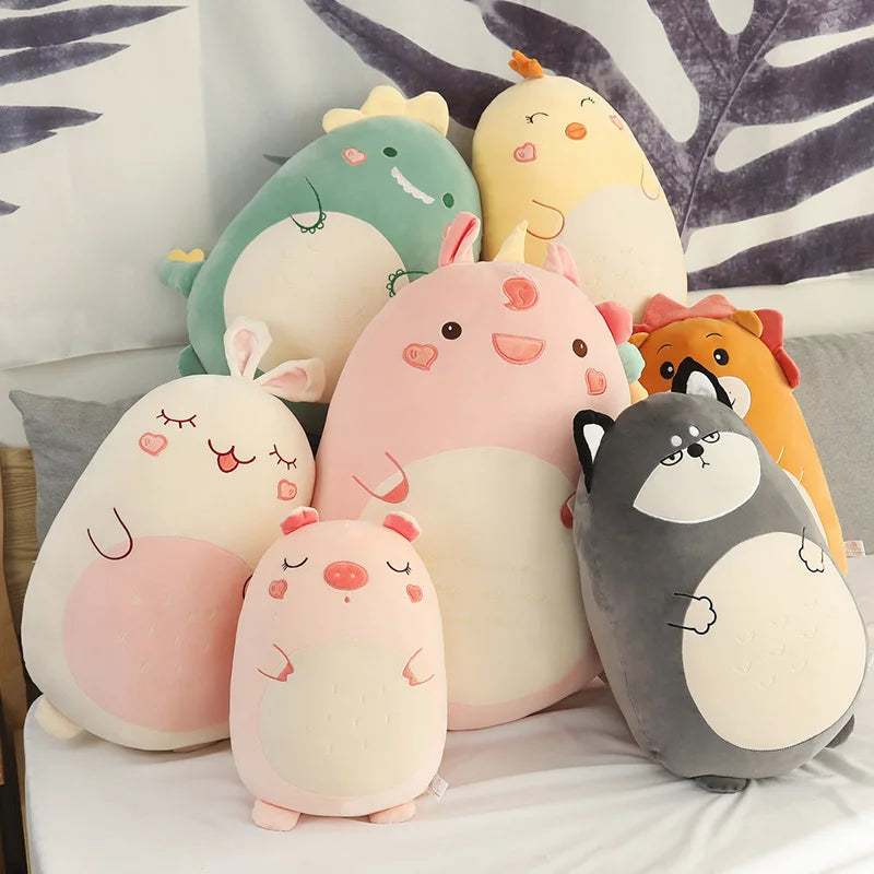 Kawaii Animal Plush Toy | Soft Dinosaur & Shiba Inu Pillows