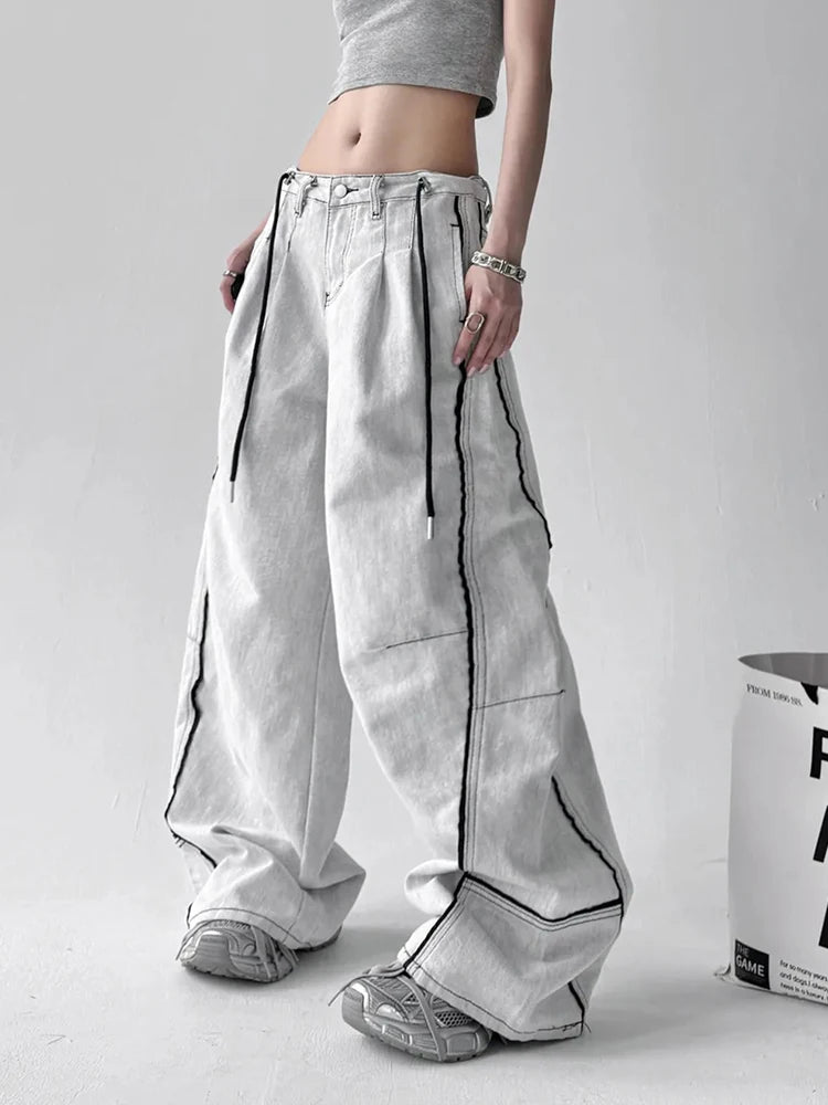 Vintage Wide Leg Denim Jeans for Women | Retro Streetwear Style 2026