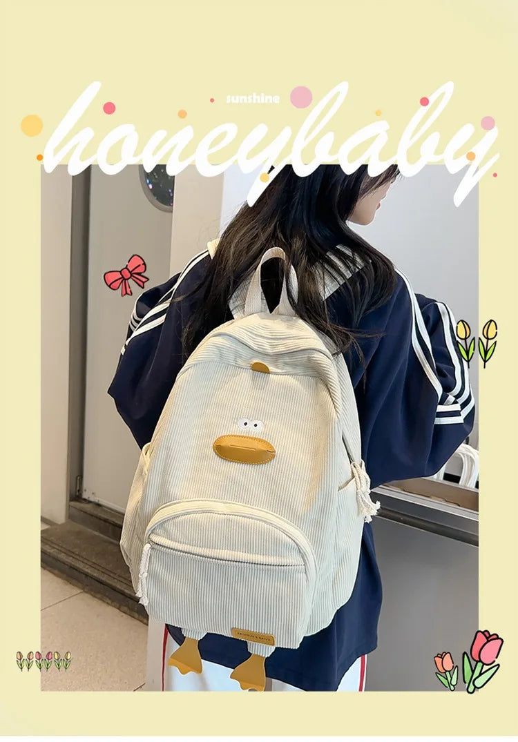 Cute Cartoon Duck Backpack | Stylish Travel Bag for Students