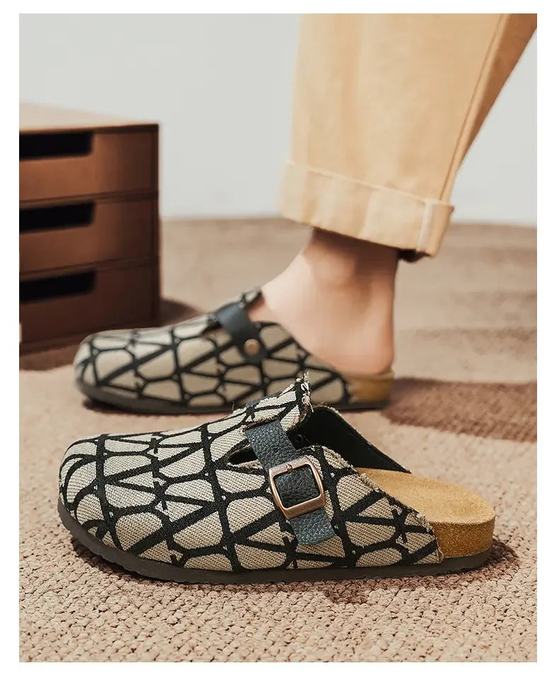 Four Seasons Classic Cork Closed Toe Shoes Versatile Soft Sole Unisex Outdoor Beach Casual Comfort Daily Slippers