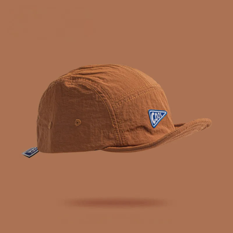 Unisex Vintage 5 Panel Embroidered Short Brim Cap | Quick Dry Hat