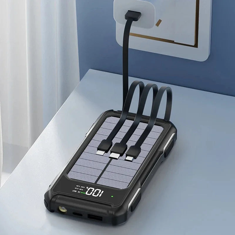 200000mAh Solar Emergency Power Bank | 4 in 1 Charging Solution