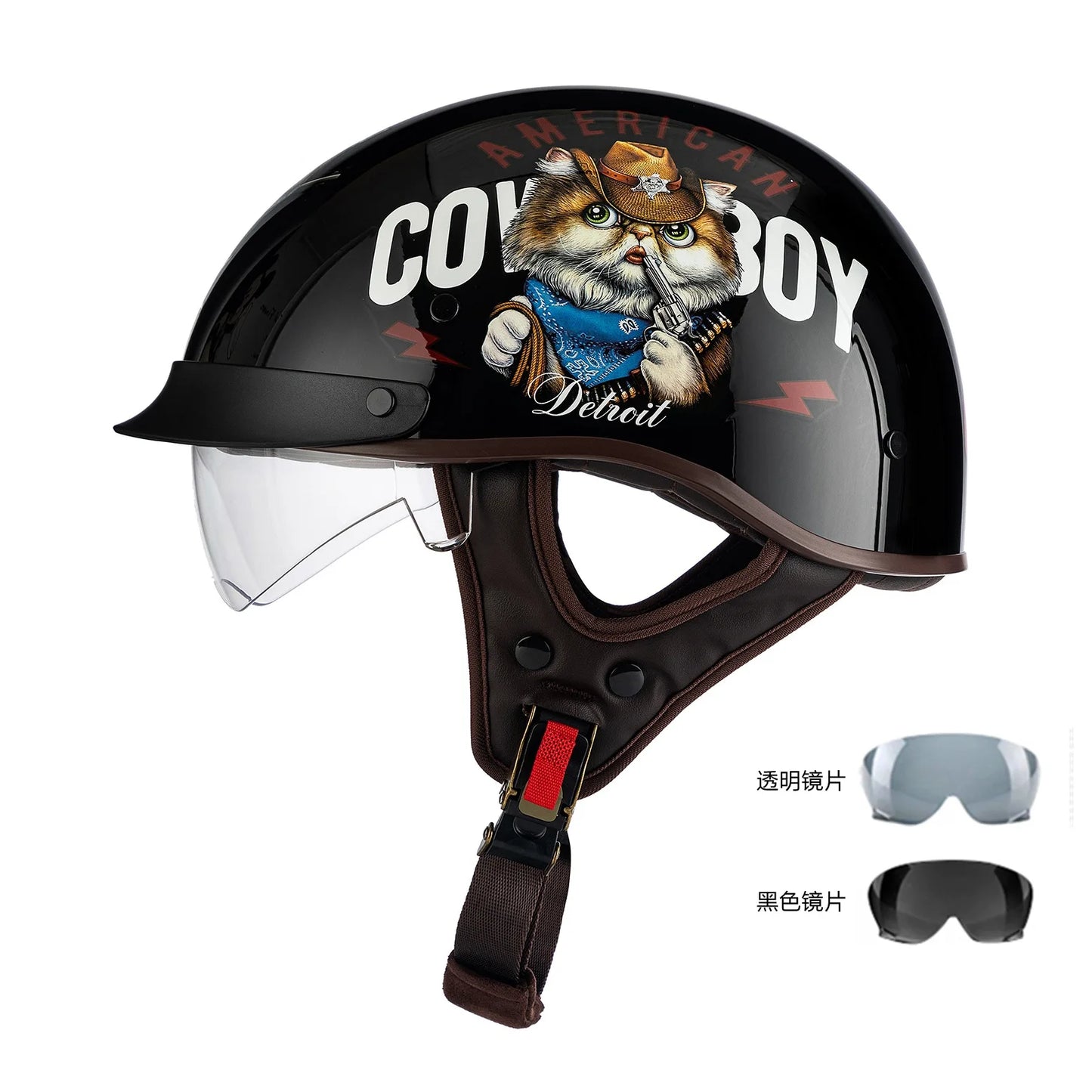 Classic Retro Half-Face Motorcycle Helmet for Riders