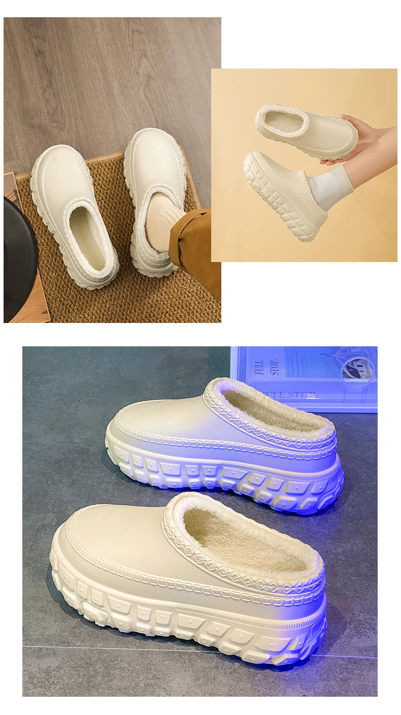 Couples Plush Cotton Slippers | Cozy Winter Indoor Shoes
