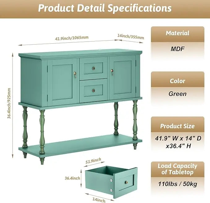 Farmhouse Console Table with Drawers | Stylish Entryway Storage