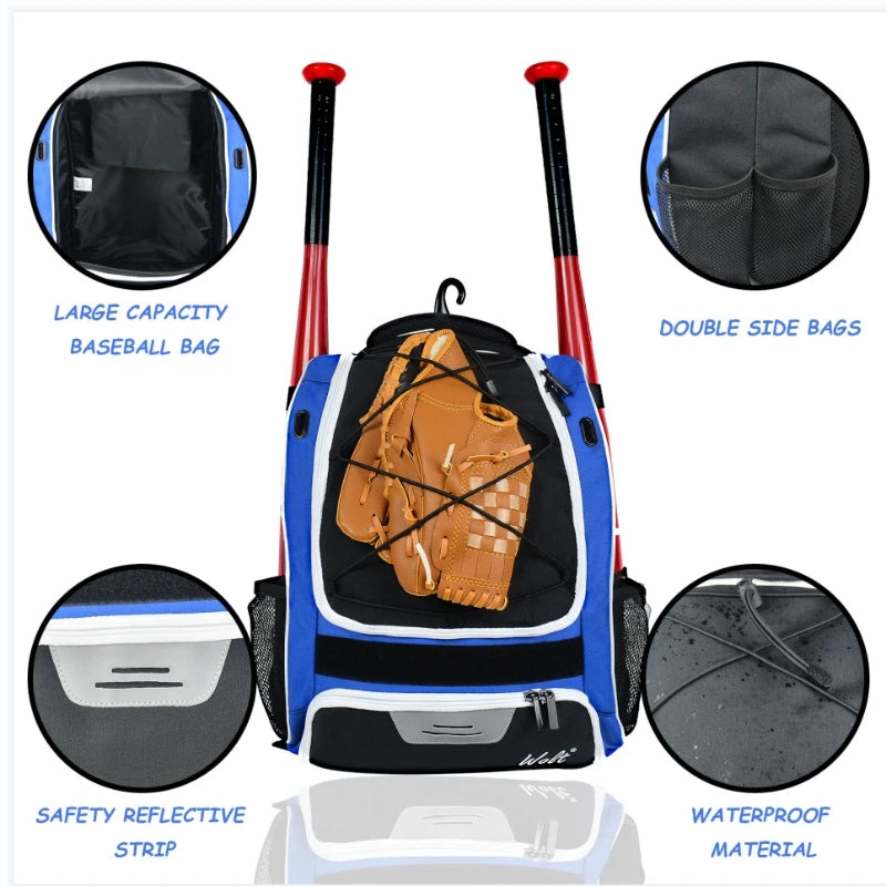 Baseball Softball Backpack | Large Capacity Sports Bag with Shoe Compartment