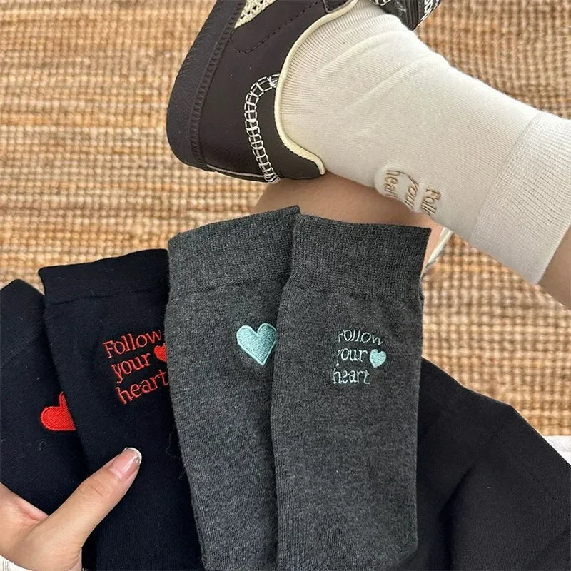 Calcetines de algodón a media pantorrilla | Calzado de invierno elegante para mujer