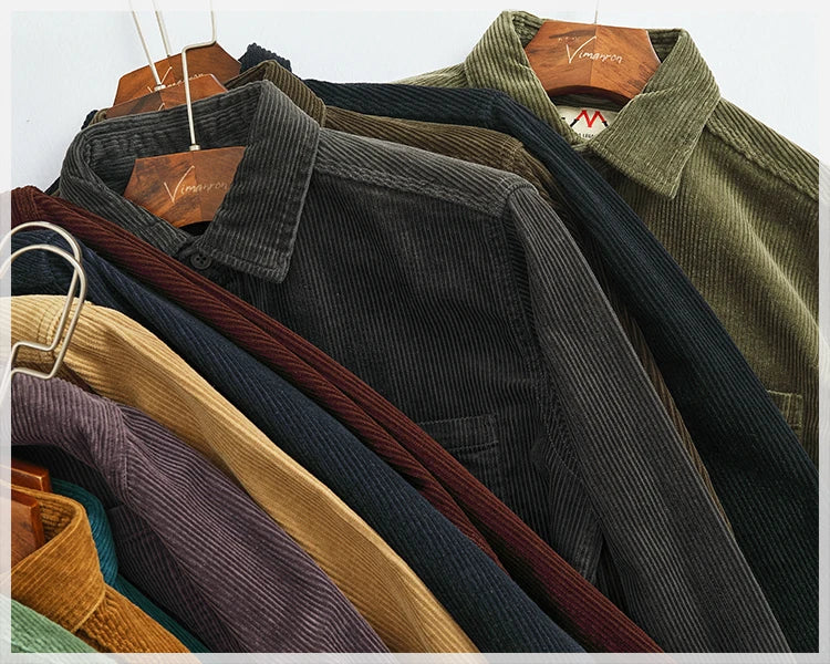 Men's Chunky Corduroy Long Sleeve Shirt | Stylish Autumn Essential