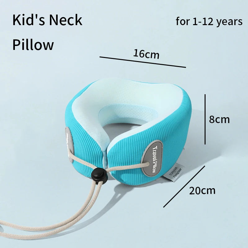 Kid-Friendly U-Shaped Memory Foam Neck Pillow for Travel Naps