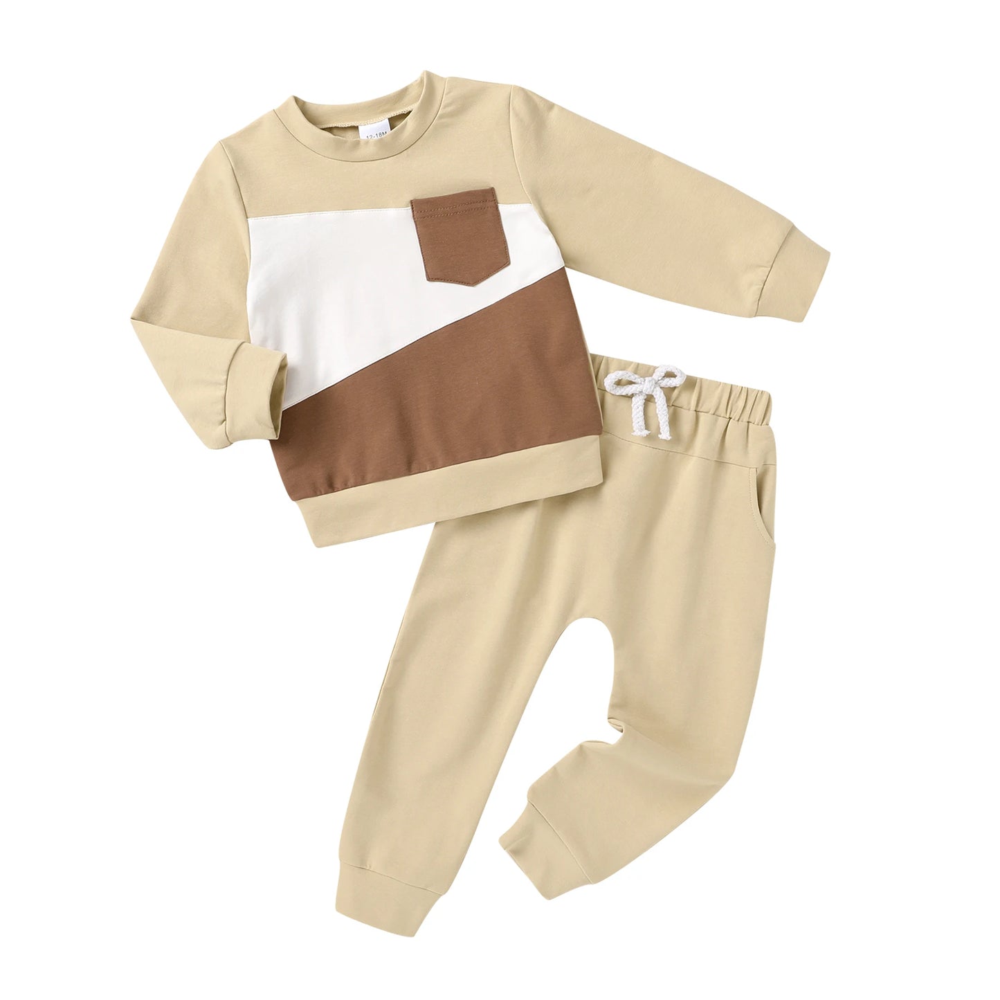 Baby Boy Clothes Set | Trendy Color Block Sweatshirt & Harem Pants