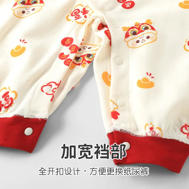 Festive Red Baby Romper | Ideal for Celebrations and Milestones