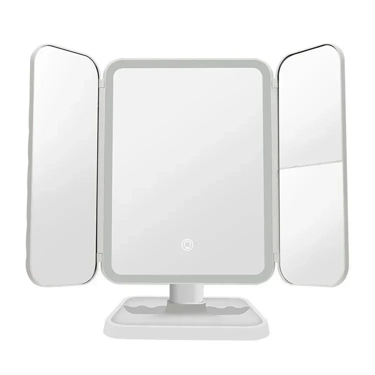 Trifold LED Makeup Mirror with Lights | Adjustable & Portable Design