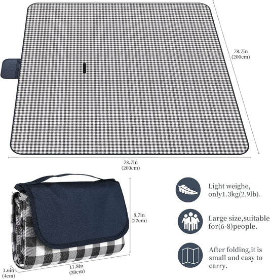 Waterproof Picnic Blanket | Lightweight Foldable Outdoor Mat 80x80
