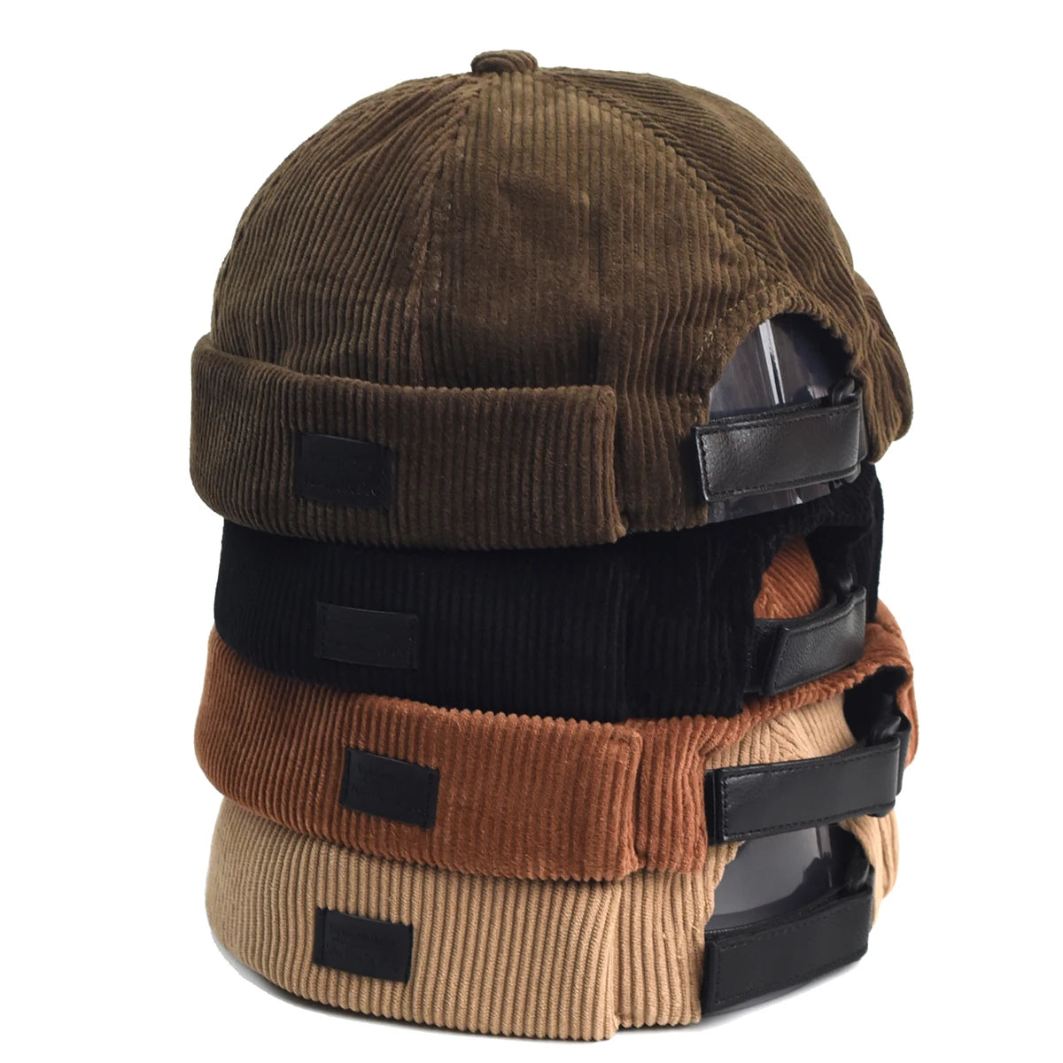Adjustable Retro Corduroy Docker Beanie | Unisex Streetwear Hat