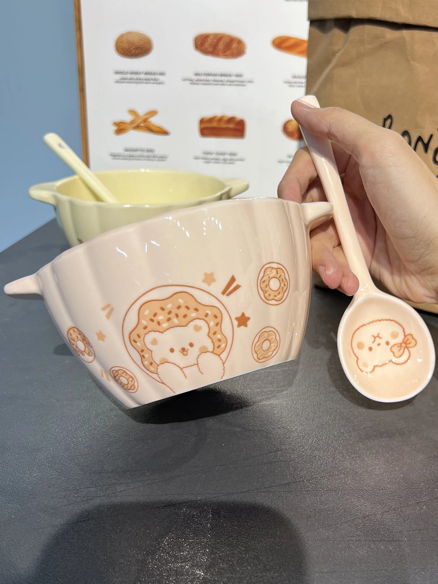 Cute Pumpkin-Shaped Ceramic Bowl Set | Perfect for Salads and Soups