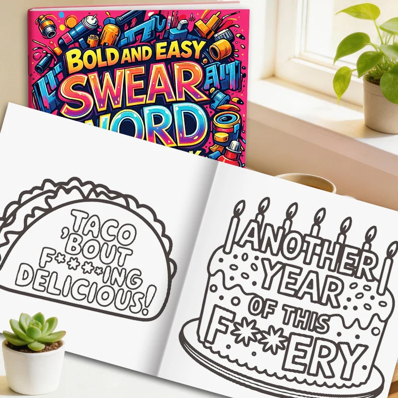 Bold Swear Word Graffiti Coloring Book for Adults | Stress Relief
