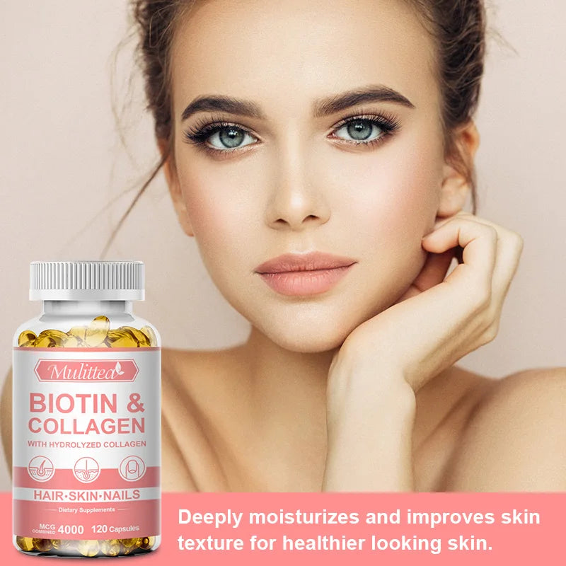 Biotin & Collagen Capsules for Strong Hair and Smooth Skin