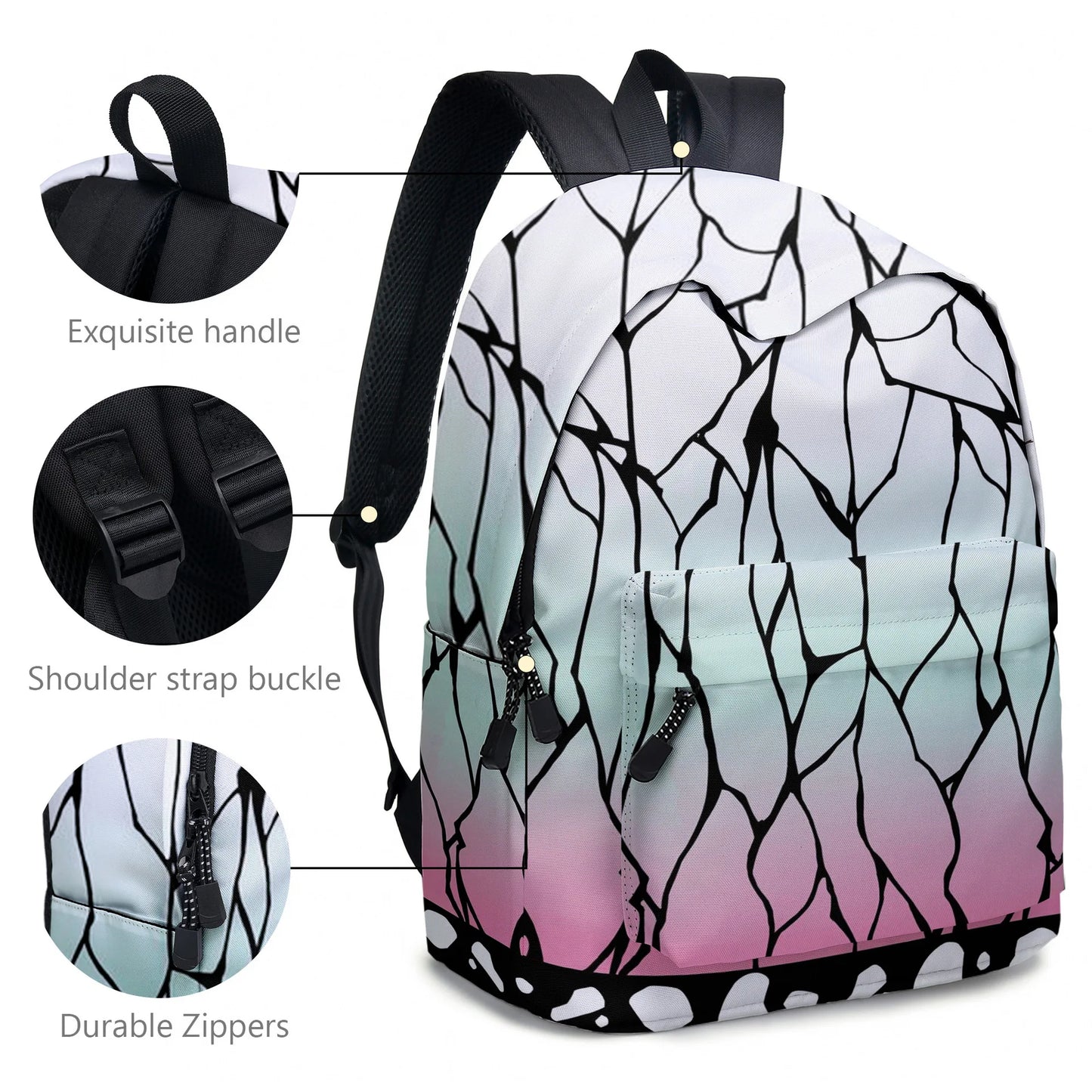 Anime Demon Slayer Backpack Set | Stylish Schoolbag & Pen Bag