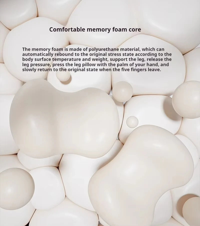 Contoured Leg Knee Pillow for Sleeping Cooling Memory Foam Leg Pillow for Sciatica Back Knee Joint Pain Help Spine Alignment