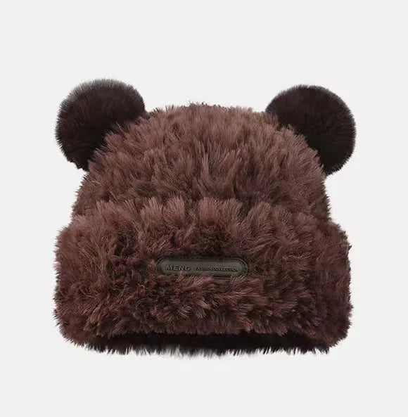 Cute Plush Knitted Rabbit Ear Hat | Warm Winter Protection for Kids
