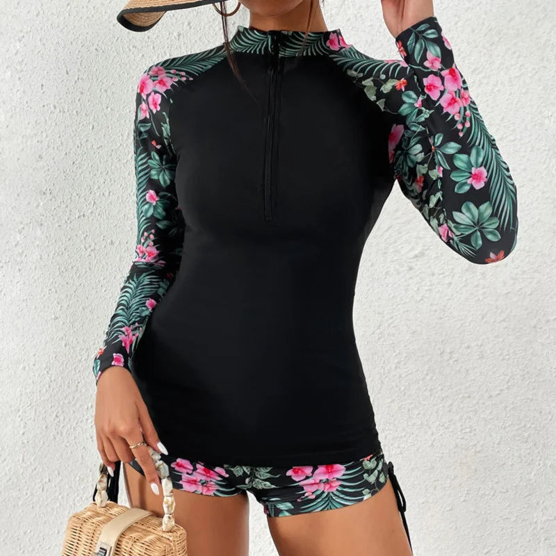Women's Long Sleeve Swimsuit Set | Stylish & Sporty Beachwear