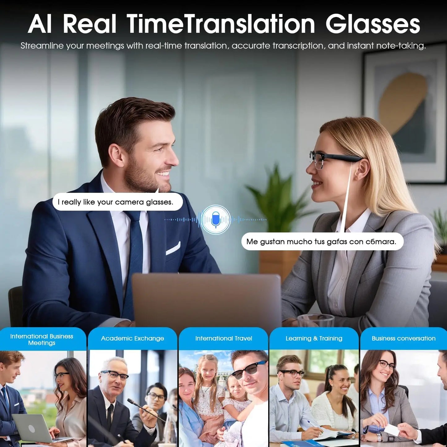 Smart Camera Glasses for Men | Video Recording & AI Features