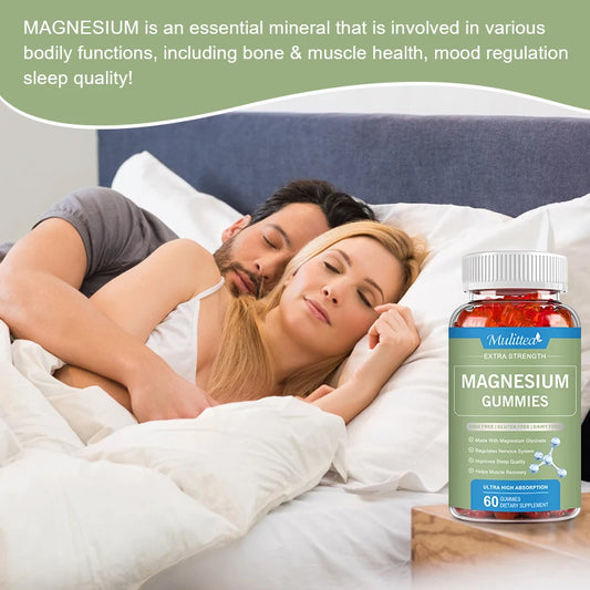 Magnesium Gummies with Vitamin B6 & D for Muscle & Sleep Support