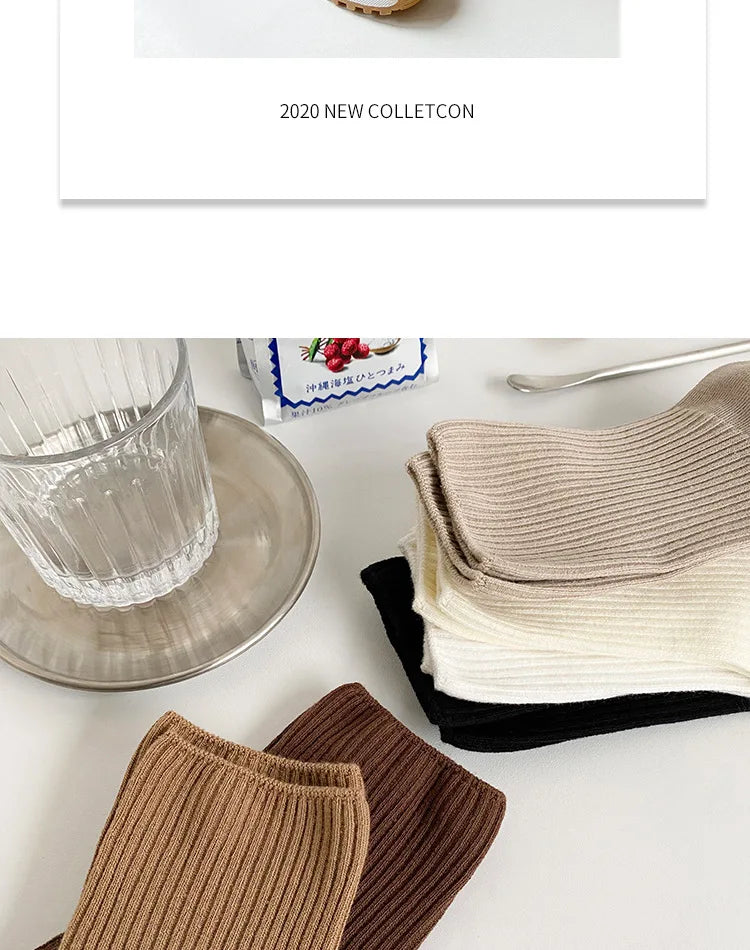 6 Pairs Women's Winter Cotton Socks | Cozy & Stylish Warmth
