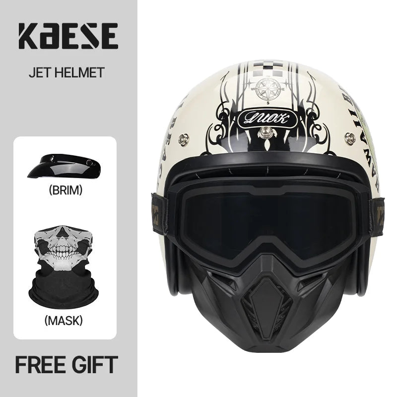 DOT Approved Vintage Motorcycle Helmet | Open Face Riding Gear