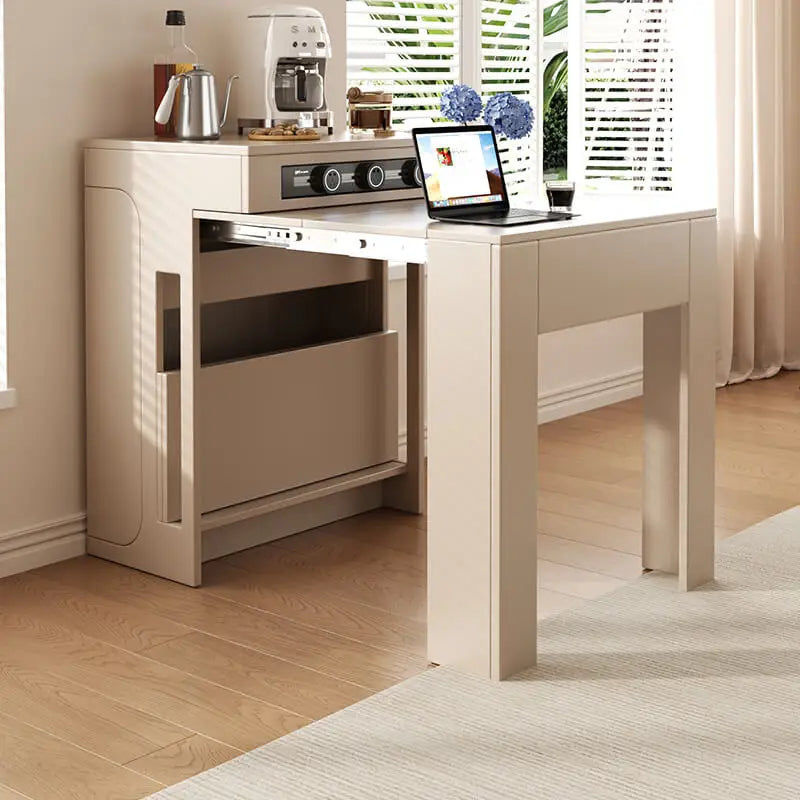 Space Saving Retractable Dining Table | Modern Wooden Design