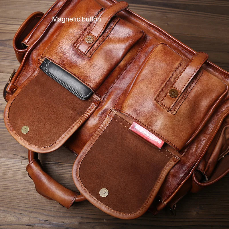 Vintage Handbag | Genuine Leather Crossbody Bag for Men