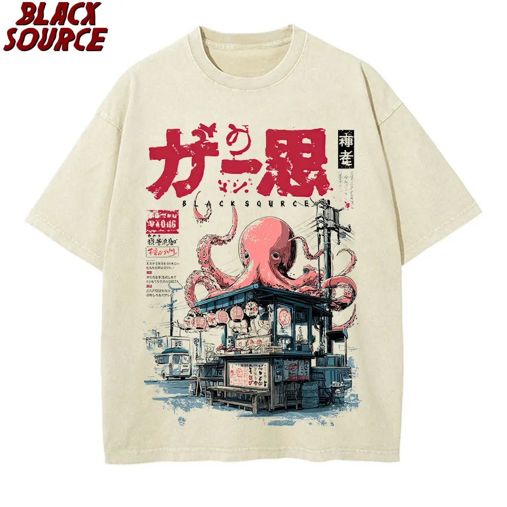 Japanese Takoyaki T-shirt | Casual Oversized Tee for Food Lovers