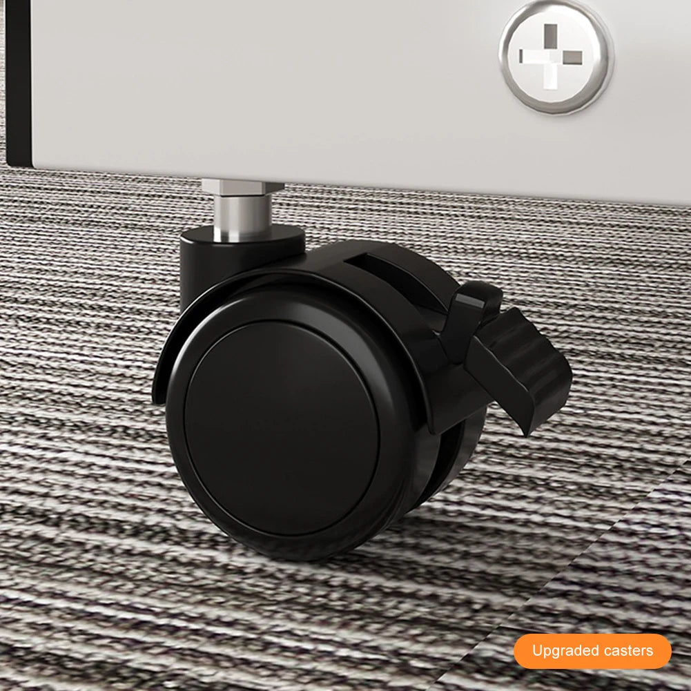 Height Adjustable Movable Office Desk with Storage Shelf