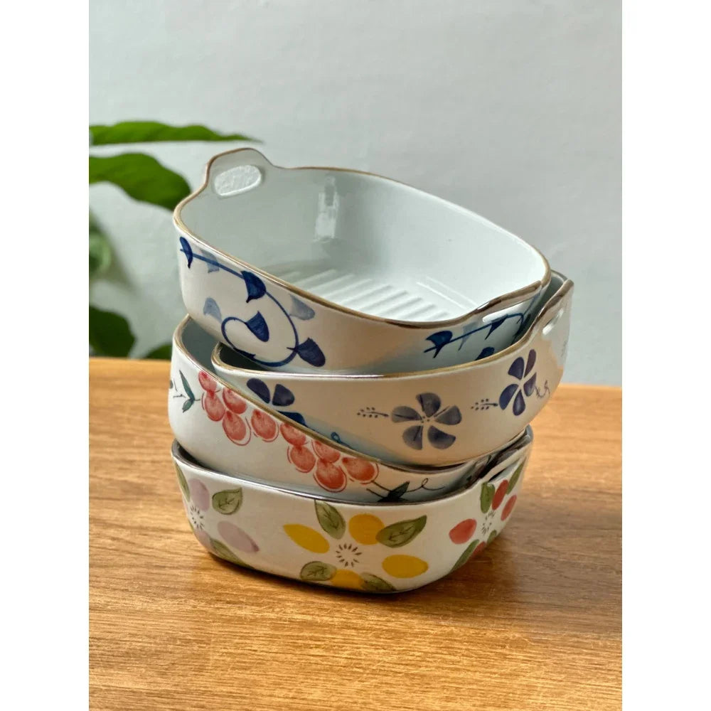Elegant Hand-Painted Ceramic Bowl | Stylish Home Dining Decor