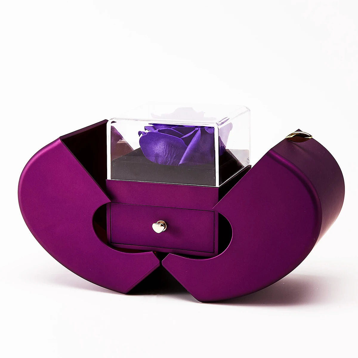 Romantic Sakura Pink Jewelry Box & Heart Necklace Gift Set for Women
